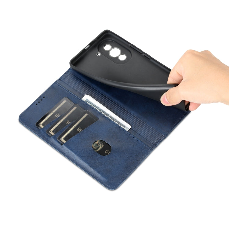 For Huawei nova 10 AZNS Magnetic Calf Texture Flip Leather Phone Case(Dark Blue) by AZNS