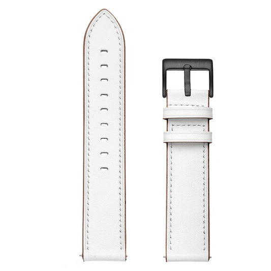 For Honor Watch GS 3 22mm Cowhide Leather Sewing Thread Watch Band(White) by bashfashion