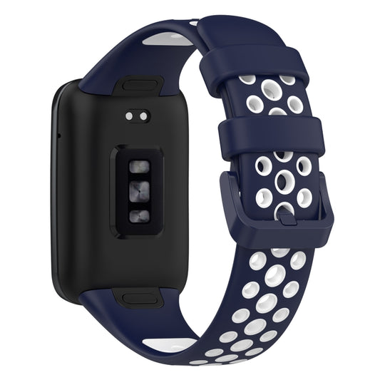 For Xiaomi Mi Band 7 Pro Two-Color Breathable Silicone Watch Band(Midnight Blue+White) by bashfashion