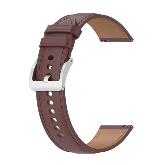 For Samsung Galaxy Watch 5 44mm Premium Leather Watch Band(Dark Brown) by bashfashion