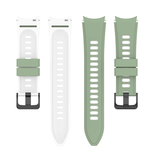 For Samsung Galaxy Watch5 Pro 45mm/5 44mm/5 40mm Two-color Silicone Strap Watch Band(Light Green White) by bashfashion