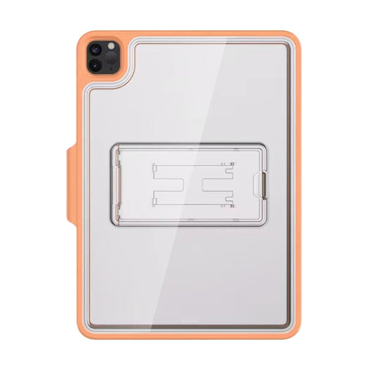 For iPad Pro 11 2022 / 2021 / 2020 / 2018 Mutural Transparent Holder Tablet Case(Orange) by Mutural