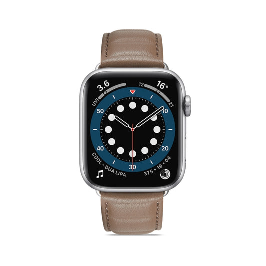 Genuine Leather Watch Band For Apple Watch Series 9&8&7 41mm / SE 3&SE 2&6&SE&5&4 40mm / 3&2&1 38mm(Grey) by bashfashion