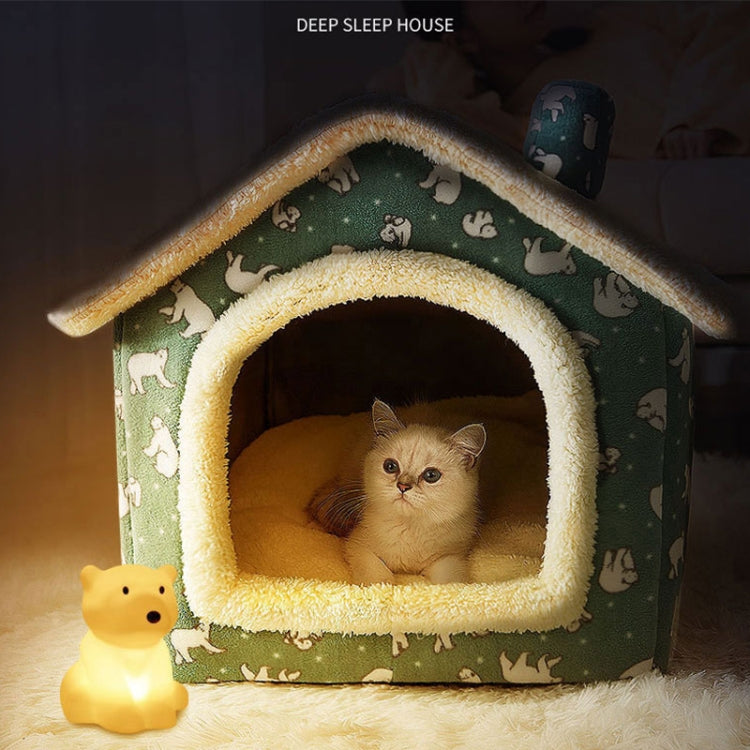 House Type Universal Removable and Washable Pet Dog Cat Bed Pet Supplies, Size:S(Coffee Hut + Blanket) by bashfashion