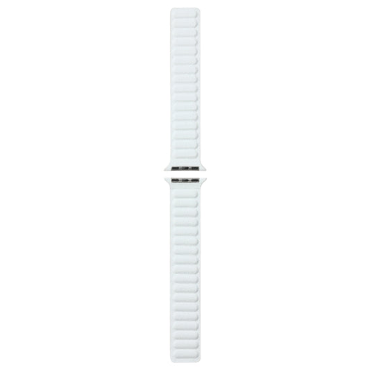 Magnetic Two-color Loop Slim Leather Watch Band For Apple Watch Series 9&8&7 41mm / SE 3&SE 2&6&SE&5&4 40mm / 3&2&1 38mm(White) by bashfashion