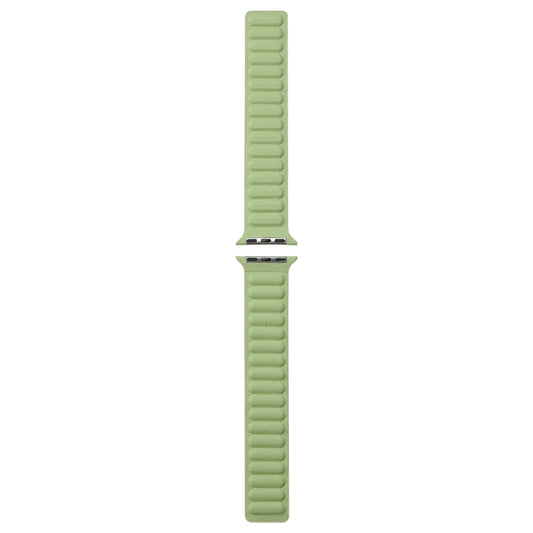 Magnetic Two-color Loop Slim Leather Watch Band For Apple Watch Series 9&8&7 41mm / SE 3&SE 2&6&SE&5&4 40mm / 3&2&1 38mm(Grass Green) by bashfashion
