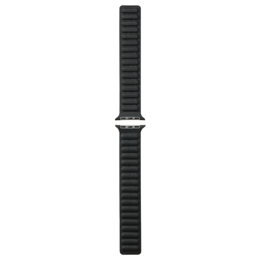 Magnetic Two-color Loop Slim Leather Watch Band For Apple Watch Series 9&8&7 41mm / SE 3&SE 2&6&SE&5&4 40mm / 3&2&1 38mm(Black) by bashfashion