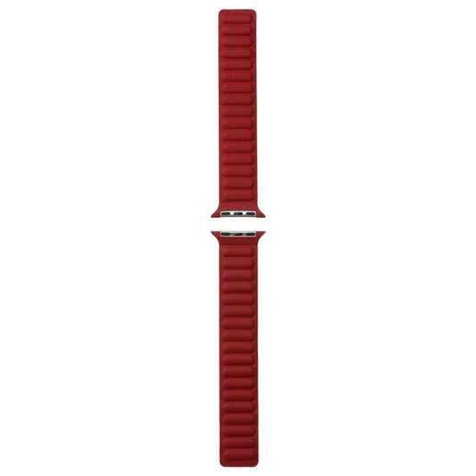 Magnetic Two-color Loop Slim Leather Watch Band For Apple Watch Series 9&8&7 41mm / SE 3&SE 2&6&SE&5&4 40mm / 3&2&1 38mm(Wine Red) by bashfashion