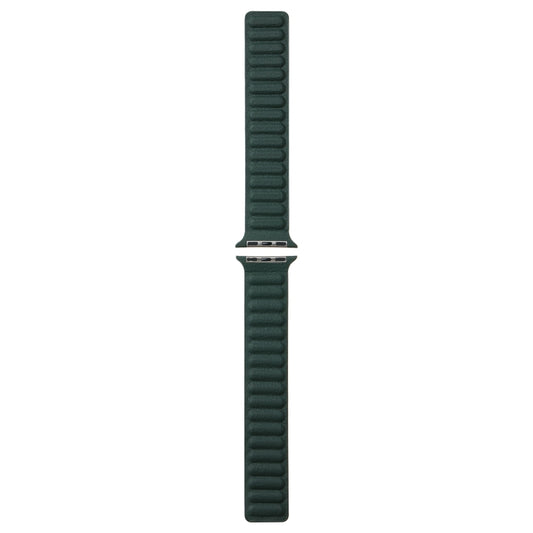 Magnetic Two-color Loop Slim Leather Watch Band For Apple Watch Series 9&8&7 41mm / SE 3&SE 2&6&SE&5&4 40mm / 3&2&1 38mm(Fir Green) by bashfashion