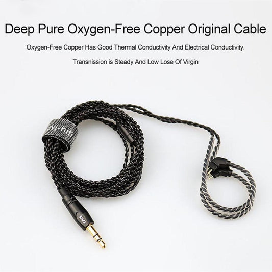 CVJ-V1 1.25m Oxygen-free Copper Silver Plated Upgrade Cable For 0.75mm Earphones, Without Mic by CVJ