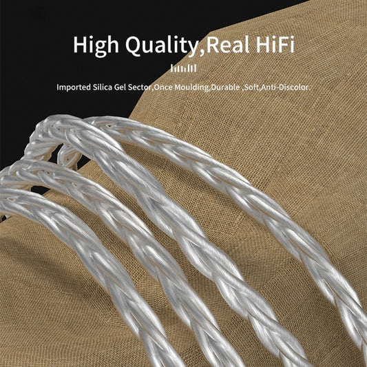 CVJ V7 1.25m 4-Cores Silver-plated 3.5mm Elbow Earphone Cable, Model:0.78mm No Mic(Silver) by CVJ