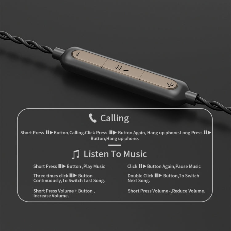 CVJ V6.TC 1.25m Type-C Digital Decoding Oxygen-free Copper Earphone Cable, Style:0.78mm(Black) by CVJ