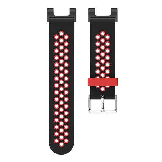For Amazfit T-Rex / T-Rex Pro / Ares 3-Row Holes Two-color Silicone Watch Band(Black Red) by bashfashion