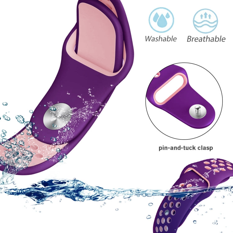 For Amazfit T-Rex 2 Two-color Holes Reverse Buckle Silicone Watch Band(Pink White) by bashfashion