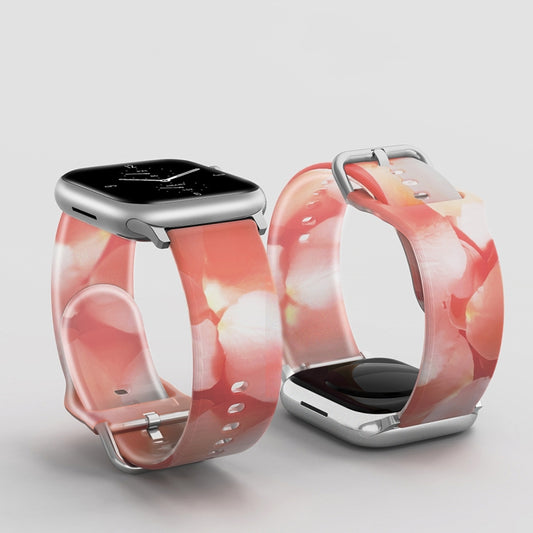 Frosted Translucent Silicone Watch Band For Apple Watch Ultra 49mm&Watch Ultra 2 49mm / Series 9&8&7 45mm / SE 3&SE 2&6&SE&5&4 44mm / 3&2&1 42mm(Spring Cherry) by bashfashion