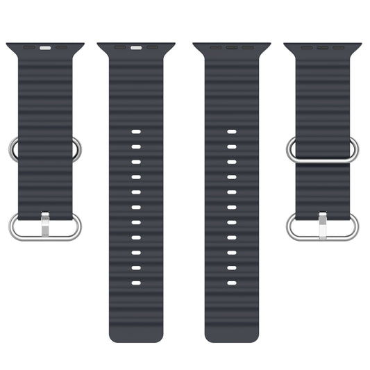 Ocean Silicone Watch Band For Apple Watch Ultra 49mm / Series 8&7 45mm / SE 2&6&SE&5&4 44mm (Midnight) by bashfashion