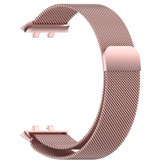 For OPPO Watch 3 Milanese Stainless Steel Metal Watch Band (Rose Pink) by bashfashion