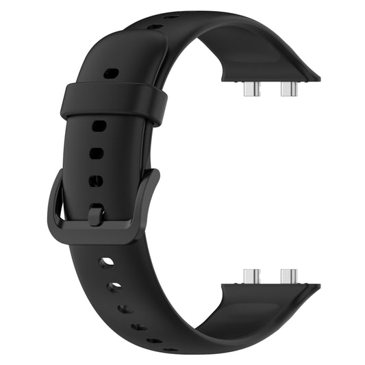 For OPPO Watch 3 Solid Color Soft Silicone Watch Band(Black) by bashfashion