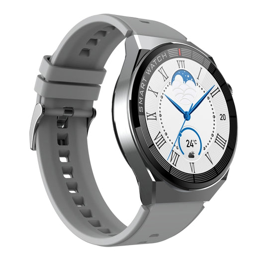 GW69 Plus Smart Watch, Support BT Call / Heart Rate / Blood Pressure / Blood Oxygen(Sliver + Silicone Strap Grey) by bashfashion