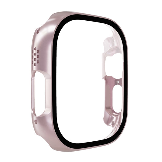 Tempered Glass Film PC Watch Case For Apple Watch Ultra 1 / 2 / 3 49mm(Rose Gold) by bashfashion