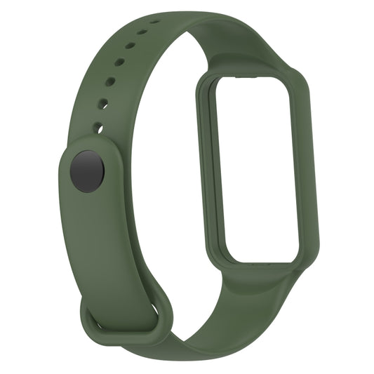 For Amazfit Band 7 Silicone Watch Band(Dark Green) by bashfashion