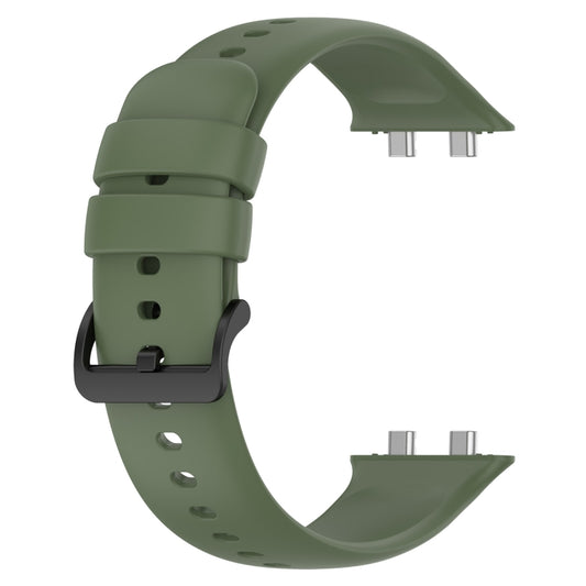 For OPPO Watch 3 Solid Color Soft Silicone Watch Band(Dark Green) by bashfashion