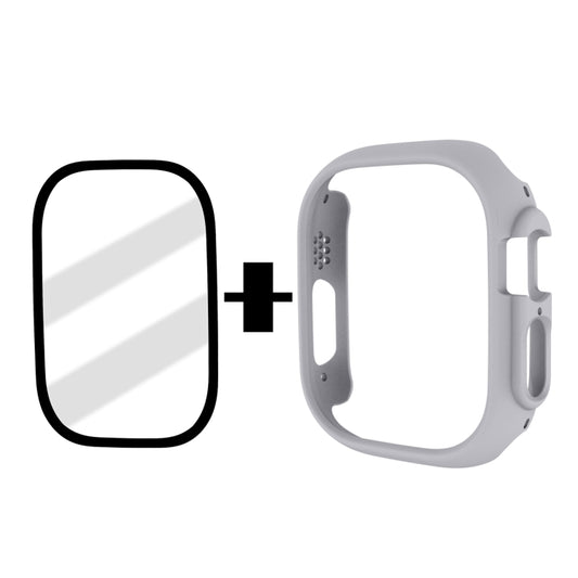 Tempered Glass Film Frosted PC Watch Case For Apple Watch Ultra 3 / 2 / 1 49mm(Light Grey) by bashfashion