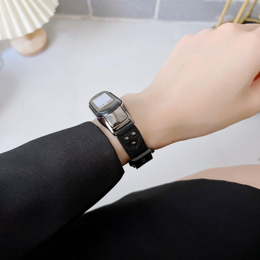 For Xiaomi Mi Band 7 Buckle Genuine Leather Watch Band(Pink) by bashfashion