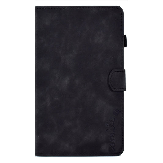 For Samsung Galaxy Tab A7 Lite T220 Embossed Smile Flip Tablet Leather Case(Black) by bashfashion