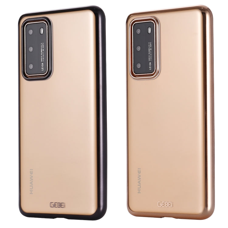 For Huawei P40 Pro GEBEI Plating TPU Shockproof Protective Case(Black) by GEBEI
