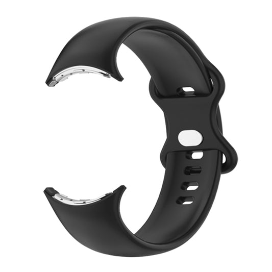 For Google Pixel Watch Single Color Silicone Watch Band Man(Black) by bashfashion