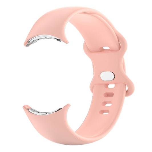 For Google Pixel Watch Single Color Silicone Watch Band Women(Pink) by bashfashion