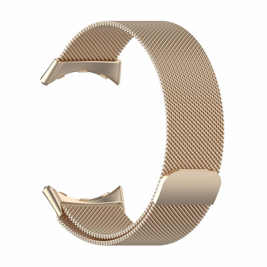 For Google Pixel Watch Milanese Stainless Steel Metal Watch Band (Champagne Gold) by bashfashion