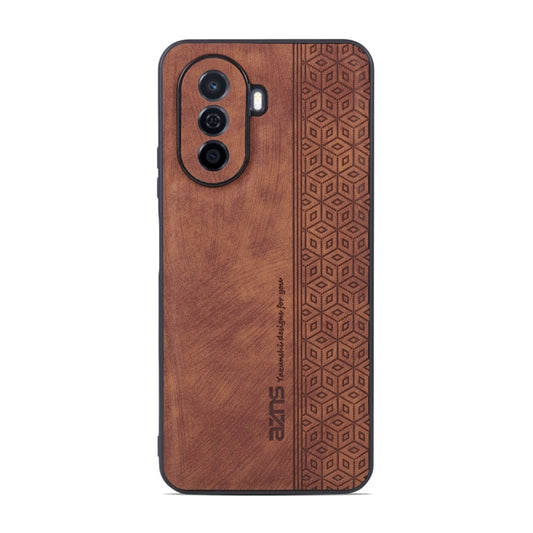For Huawei Enjoy 50 / nova Y70 AZNS 3D Embossed Skin Feel Phone Case(Brown) by AZNS