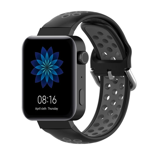 For Xiaomi Watch / Huawei Honor S1 18mm Two Color Sport Watch Band(Black + Grey) by bashfashion