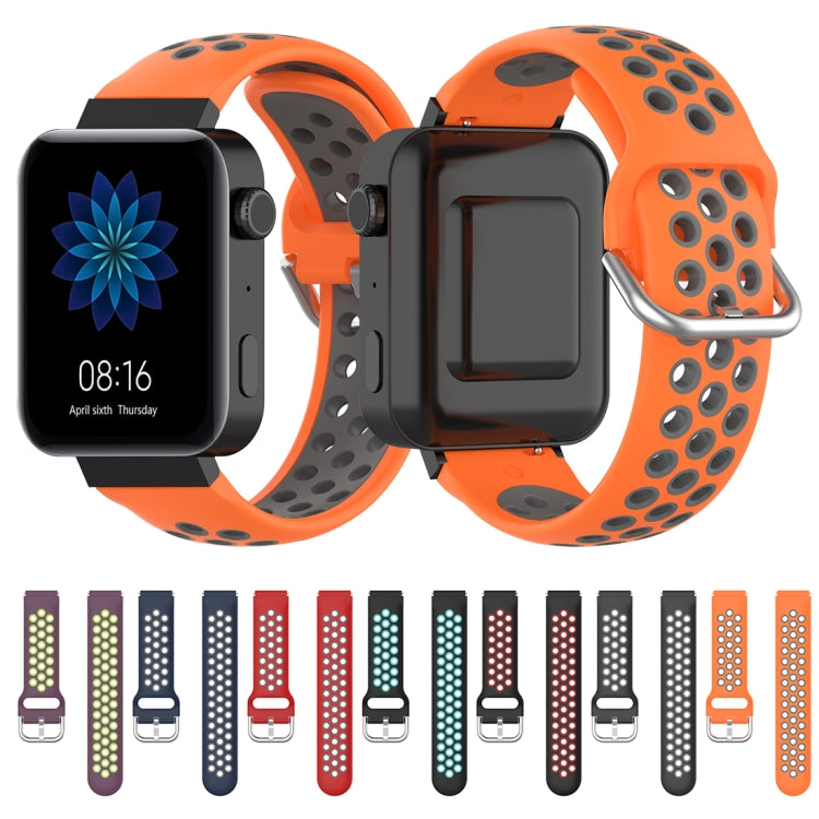 For Xiaomi Watch / Huawei Honor S1 18mm Two Color Sport Watch Band(Red + Grey) by bashfashion