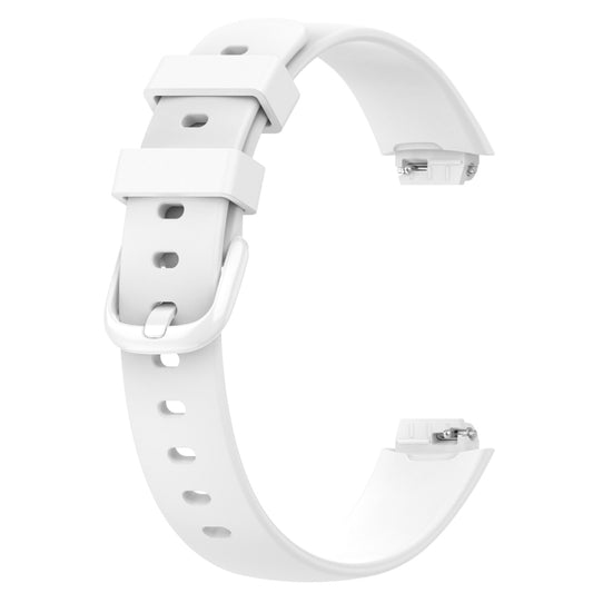 For Fitbit Inspire3 Solid Color Silicone Watch Band, Size:S Size(White) by bashfashion