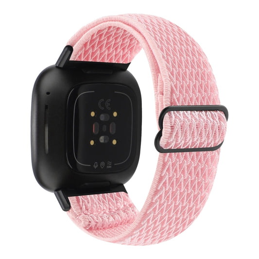 For Fitbit Versa 4 / Sense 2 Universal Wave Nylon Watch Band(Pink) by bashfashion