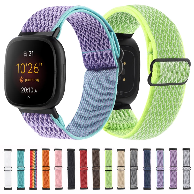 For Fitbit Versa 4 / Sense 2 Universal Wave Nylon Watch Band(Mint Green) by bashfashion