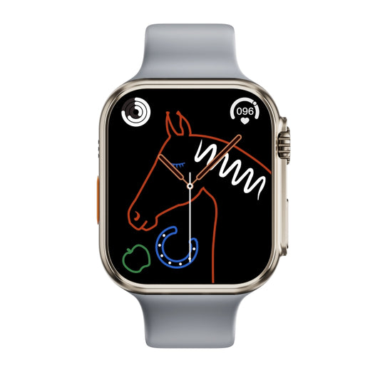 WS8 Plus 2.0 inch IPS Full Touch Screen Smart Watch, IP68 Waterproof Support Heart Rate & Blood Oxygen Monitoring / Sports Modes(Gold+Grey) by bashfashion