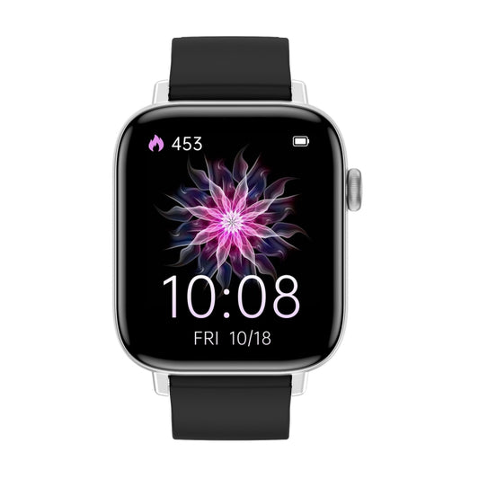 T49 1.9 inch HD Square Screen Smart Watch Supports Heart Rate Monitoring/Bluetooth Calling(Silver Black) by bashfashion