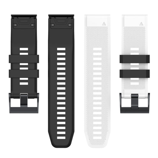 For Garmin Fenix 7 Two-color Silicone Watch Band(White Black) by bashfashion