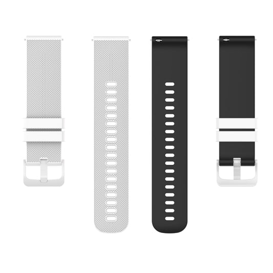 For Suunto 5 Peak Small Plaid Texture Two-color Silicone Watch Band(White Black) by bashfashion