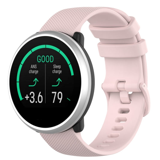 For Polar Ignite 20mm Small Plaid Texture Silicone Wrist Strap Watchband(Rose Pink) by bashfashion