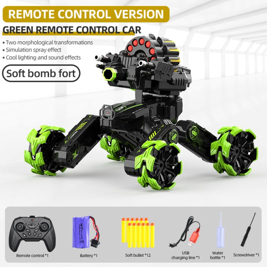 DM-518 Four-wheel Battle Blooming Tire Spray Remote Control Car, Specification:Single Control Soft Bomb(Green) by bashfashion