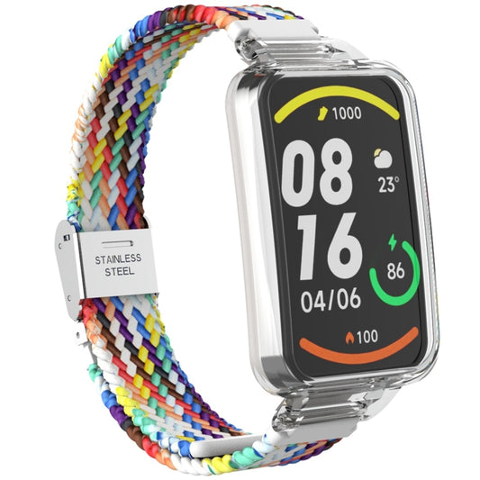 For Xiaomi Mi Band 7 Pro Braided Nylon Buckle Integrated Watch Band(Rainbow) by bashfashion