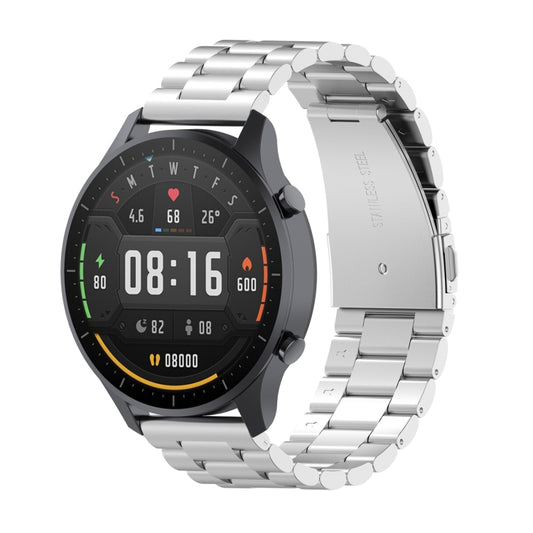 For Xiaomi Watch Color 22mm Three Beads Steel Wrist Strap Watchband(Silver) by bashfashion