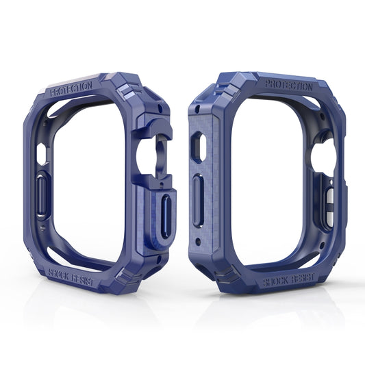 For Apple Watch Ultra 3 / 2 / 1 49mm TPU + PC Carbon Fiber Shockproof Case(Blue) by bashfashion