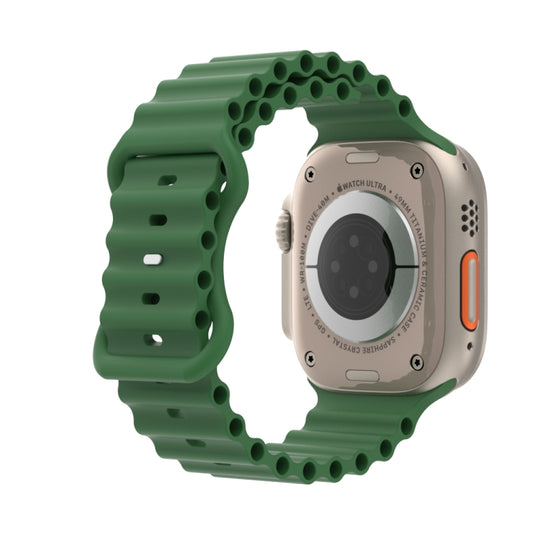 Ocean Style Silicone Watch Band For Apple Watch Ultra 49mm&Watch Ultra 2 49mm / Series 9&8&7 45mm / SE 3&SE 2&6&SE&5&4 44mm / 3&2&1 42mm(Glass) by bashfashion