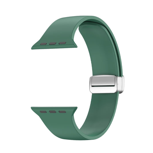 Folding Buckle Silicone Watch Band For Apple Watch Ultra 49mm(Army Green) by bashfashion